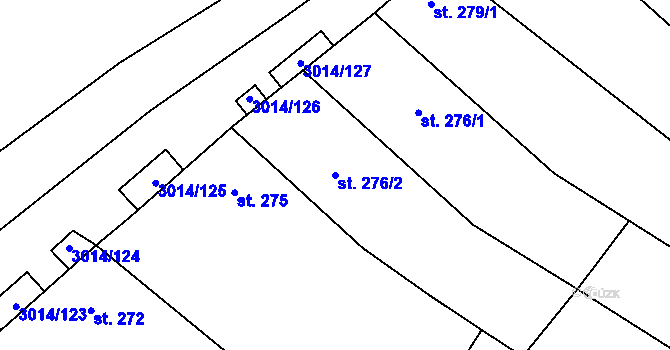 Parcela st. 276/2 v KÚ Březí u Mikulova, Katastrální mapa