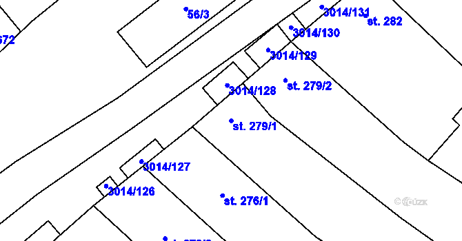 Parcela st. 279/1 v KÚ Březí u Mikulova, Katastrální mapa