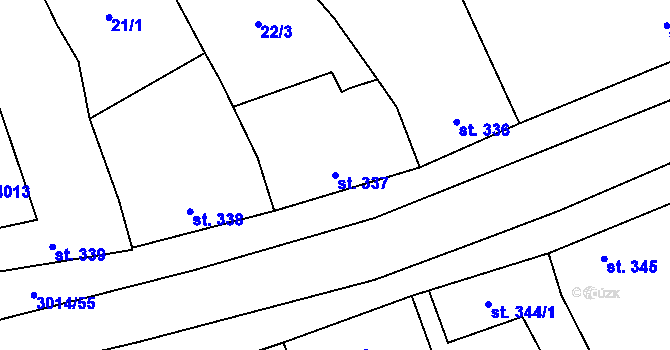 Parcela st. 337 v KÚ Březí u Mikulova, Katastrální mapa
