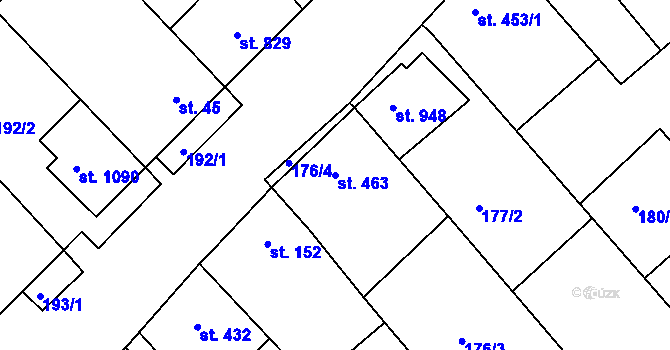 Parcela st. 463 v KÚ Březí u Mikulova, Katastrální mapa