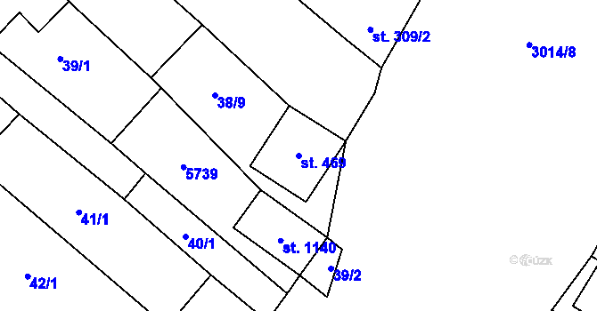 Parcela st. 469 v KÚ Březí u Mikulova, Katastrální mapa