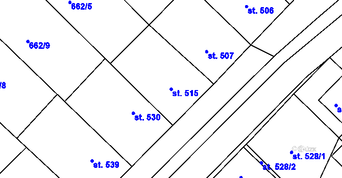 Parcela st. 515 v KÚ Březí u Mikulova, Katastrální mapa