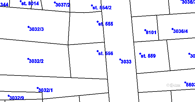 Parcela st. 556 v KÚ Březí u Mikulova, Katastrální mapa