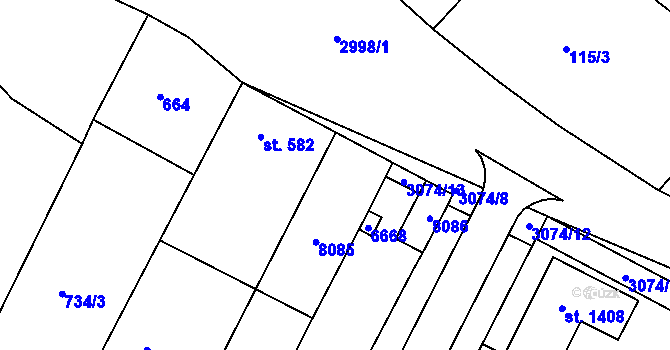 Parcela st. 583 v KÚ Březí u Mikulova, Katastrální mapa