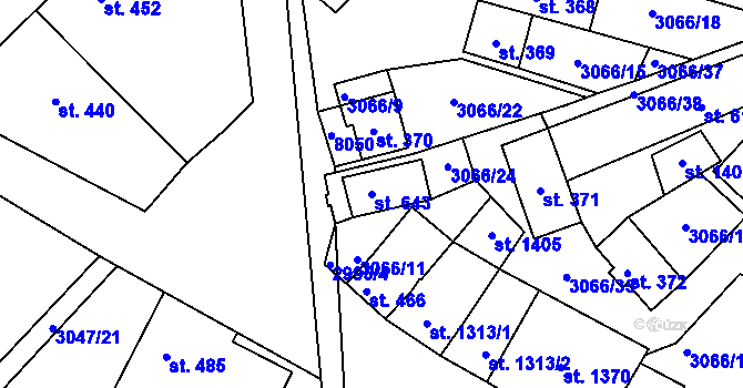 Parcela st. 643 v KÚ Březí u Mikulova, Katastrální mapa
