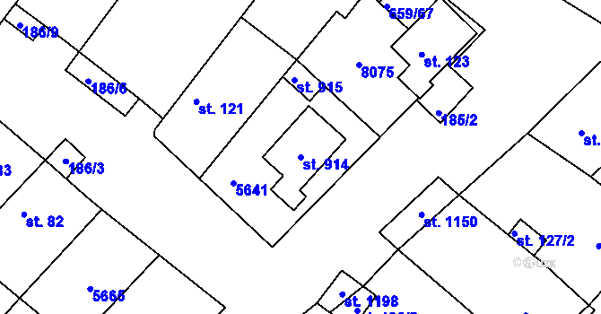 Parcela st. 914 v KÚ Březí u Mikulova, Katastrální mapa