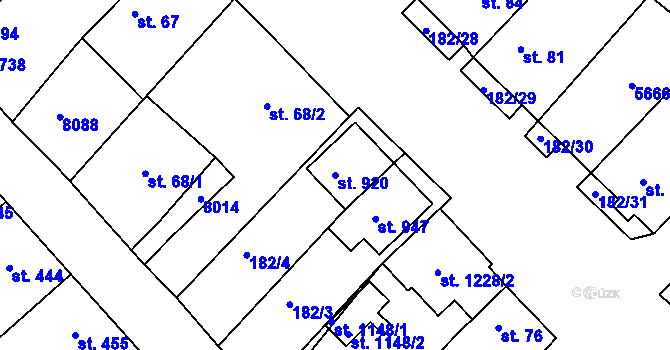 Parcela st. 920 v KÚ Březí u Mikulova, Katastrální mapa