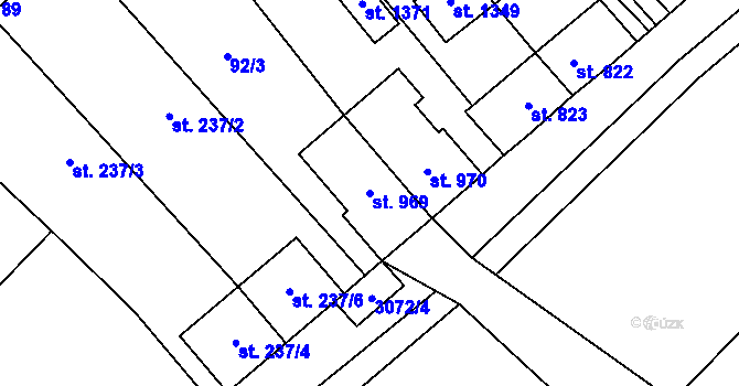 Parcela st. 969 v KÚ Březí u Mikulova, Katastrální mapa