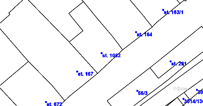 Parcela st. 1052 v KÚ Březí u Mikulova, Katastrální mapa