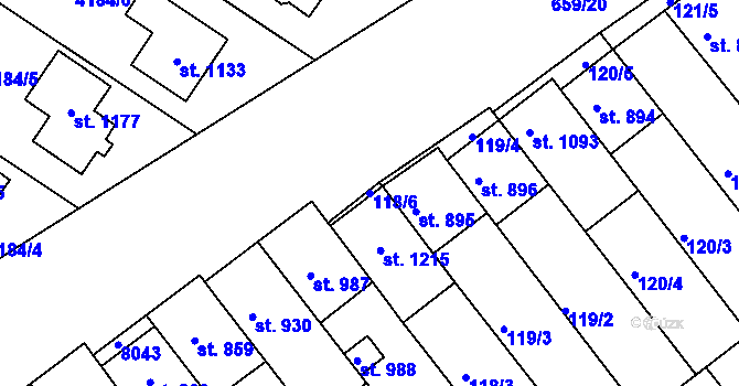Parcela st. 118/6 v KÚ Březí u Mikulova, Katastrální mapa