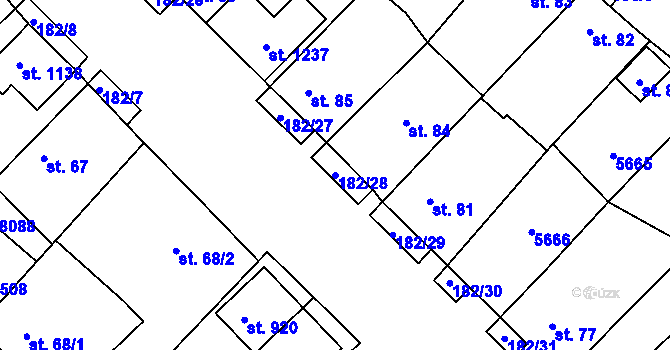 Parcela st. 182/28 v KÚ Březí u Mikulova, Katastrální mapa