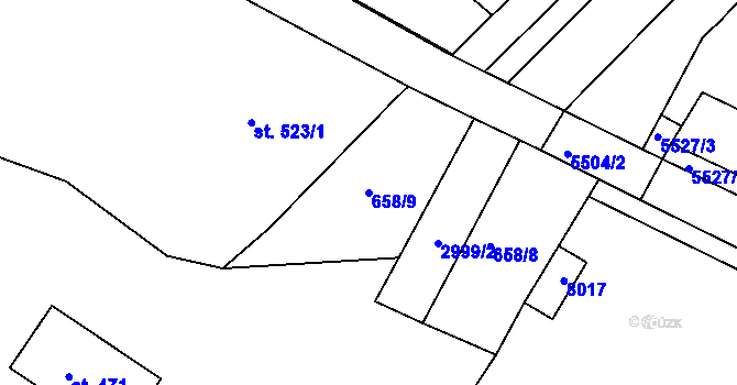 Parcela st. 658/9 v KÚ Březí u Mikulova, Katastrální mapa