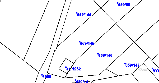 Parcela st. 659/145 v KÚ Březí u Mikulova, Katastrální mapa