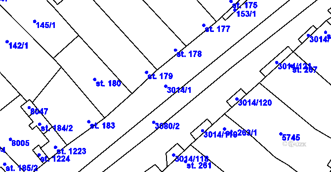 Parcela st. 3014/1 v KÚ Březí u Mikulova, Katastrální mapa