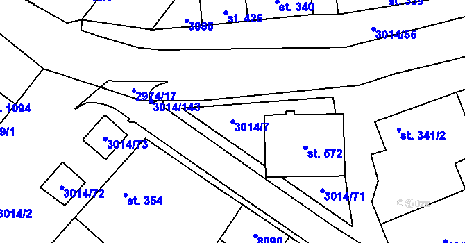 Parcela st. 3014/7 v KÚ Březí u Mikulova, Katastrální mapa