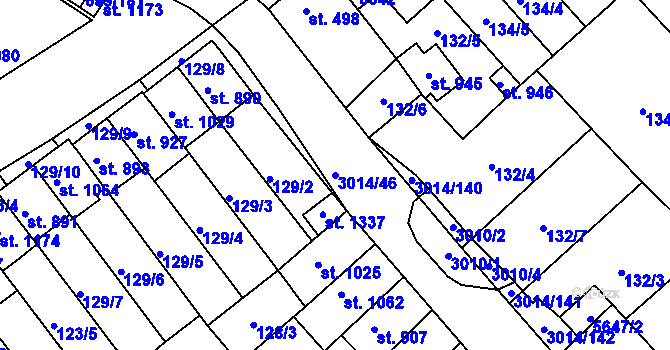 Parcela st. 3014/46 v KÚ Březí u Mikulova, Katastrální mapa