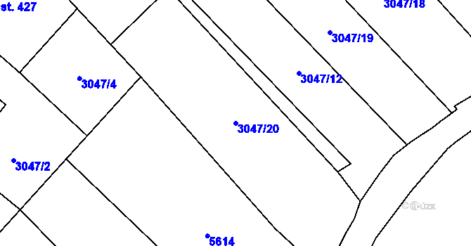 Parcela st. 3047/20 v KÚ Březí u Mikulova, Katastrální mapa