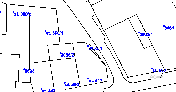 Parcela st. 3065/4 v KÚ Březí u Mikulova, Katastrální mapa