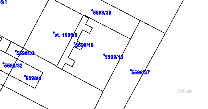 Parcela st. 5598/15 v KÚ Březí u Mikulova, Katastrální mapa