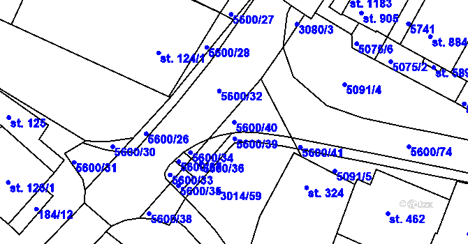Parcela st. 5600/40 v KÚ Březí u Mikulova, Katastrální mapa