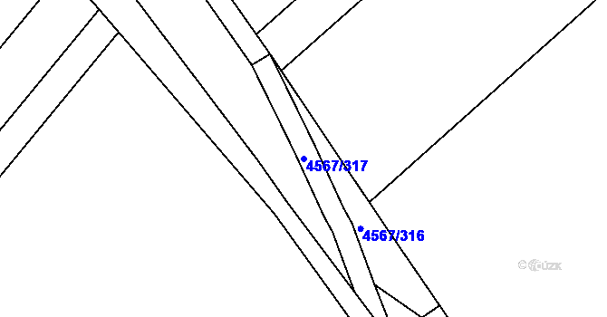 Parcela st. 4567/317 v KÚ Březí u Mikulova, Katastrální mapa