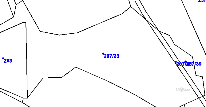 Parcela st. 207/23 v KÚ Březí u Osové Bítýšky, Katastrální mapa