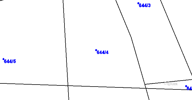 Parcela st. 644/4 v KÚ Březí u Osové Bítýšky, Katastrální mapa