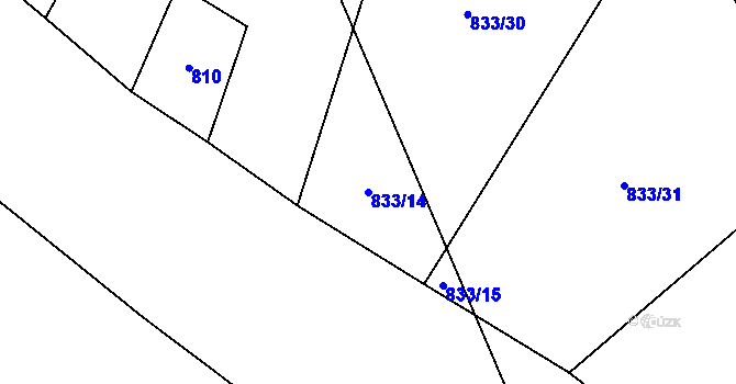 Parcela st. 833/14 v KÚ Březí u Osové Bítýšky, Katastrální mapa