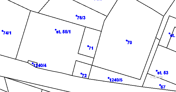 Parcela st. 71 v KÚ Březí u Osové Bítýšky, Katastrální mapa