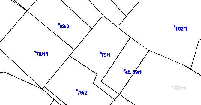 Parcela st. 79/1 v KÚ Březí u Osové Bítýšky, Katastrální mapa