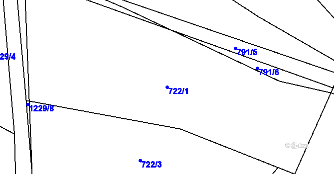 Parcela st. 722/1 v KÚ Březí u Osové Bítýšky, Katastrální mapa
