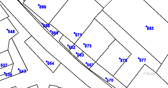 Parcela st. 17 v KÚ Březí nad Oslavou, Katastrální mapa