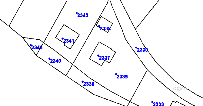 Parcela st. 72 v KÚ Březí nad Oslavou, Katastrální mapa
