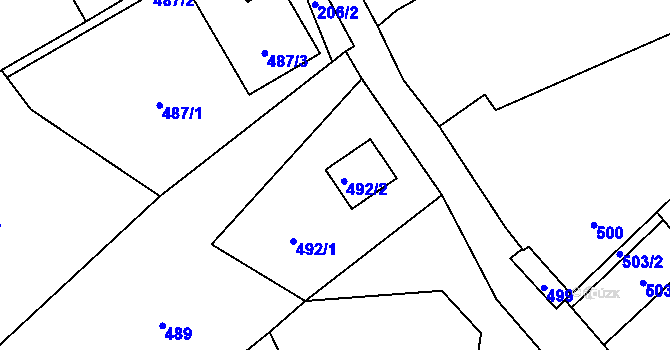Parcela st. 77/2 v KÚ Březí nad Oslavou, Katastrální mapa