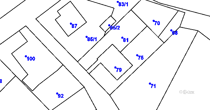 Parcela st. 171/15 v KÚ Březí nad Oslavou, Katastrální mapa