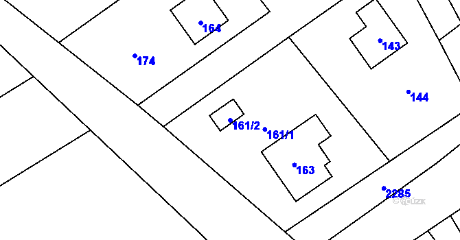 Parcela st. 161/2 v KÚ Březí nad Oslavou, Katastrální mapa
