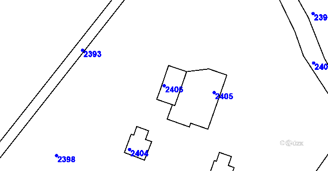 Parcela st. 2406 v KÚ Březí nad Oslavou, Katastrální mapa