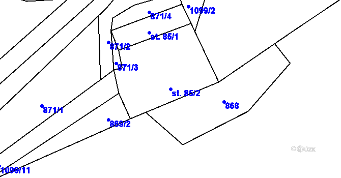 Parcela st. 85/2 v KÚ Březí u Týna nad Vltavou, Katastrální mapa