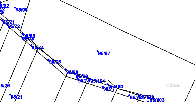 Parcela st. 95/97 v KÚ Knín, Katastrální mapa