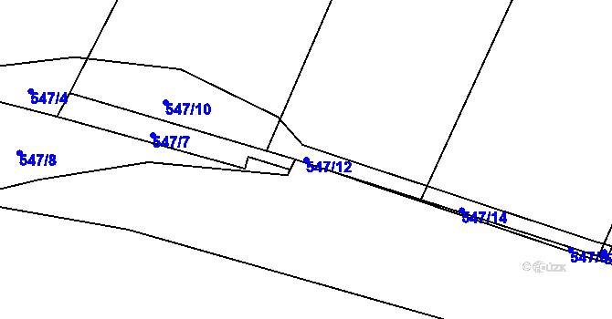 Parcela st. 547/12 v KÚ Knín, Katastrální mapa