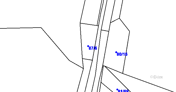 Parcela st. 87/6 v KÚ Knín, Katastrální mapa