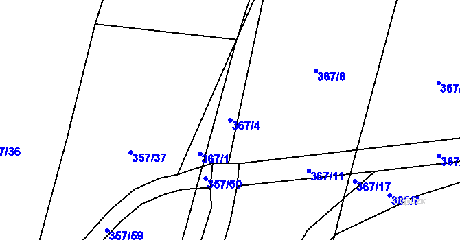 Parcela st. 367/4 v KÚ Kočín, Katastrální mapa