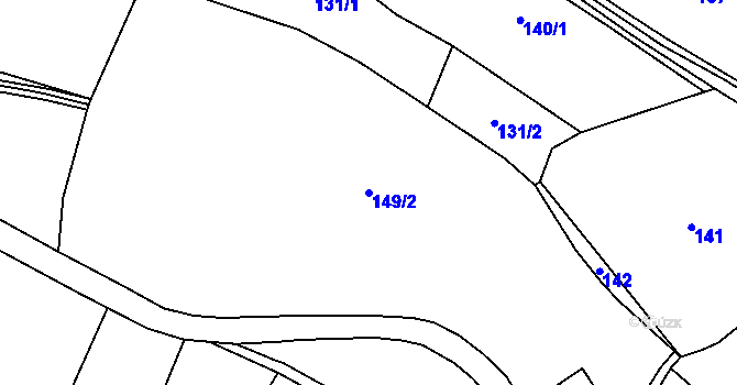 Parcela st. 149/2 v KÚ Březina u Mnichova Hradiště, Katastrální mapa