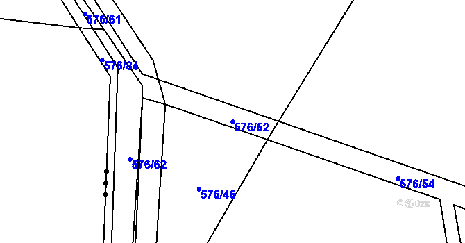 Parcela st. 576/52 v KÚ Březina u Mnichova Hradiště, Katastrální mapa
