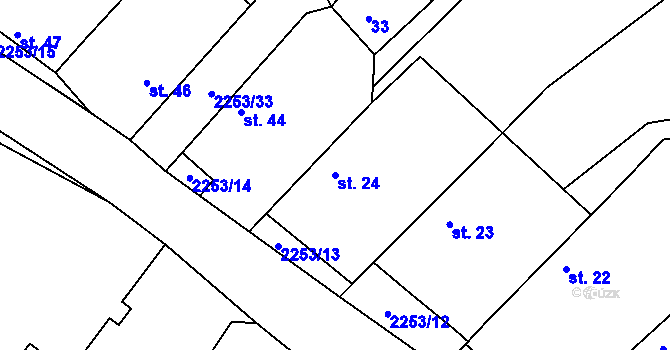 Parcela st. 24 v KÚ Březina u Deštné, Katastrální mapa