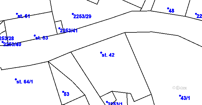 Parcela st. 42 v KÚ Březina u Deštné, Katastrální mapa