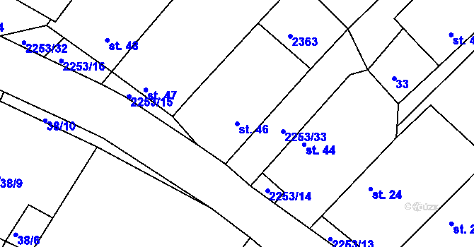 Parcela st. 46 v KÚ Březina u Deštné, Katastrální mapa