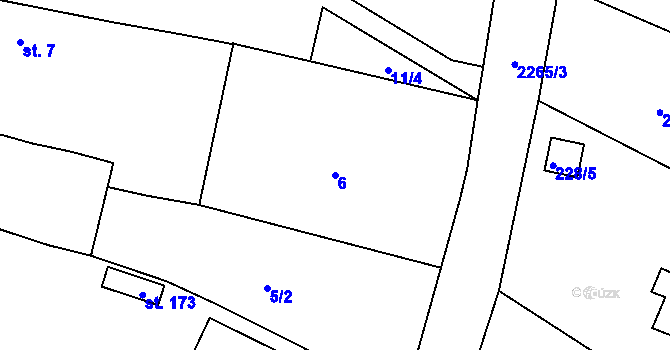 Parcela st. 6 v KÚ Březina u Deštné, Katastrální mapa