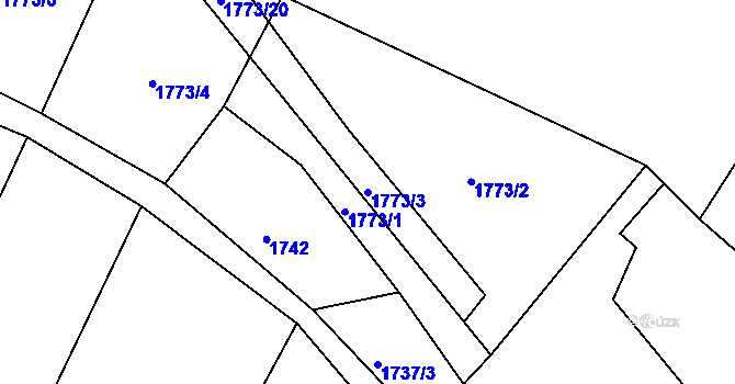 Parcela st. 1773/3 v KÚ Březina u Deštné, Katastrální mapa