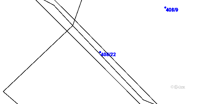 Parcela st. 408/22 v KÚ Březina u Deštné, Katastrální mapa